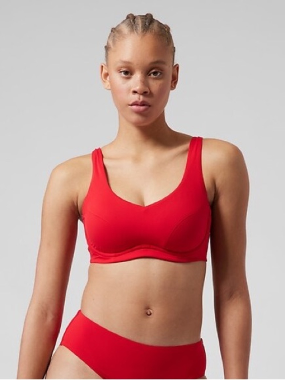 Athleta Bondi Bra Cup Bikini Swim Top - Red 34B/C Underwire Like New